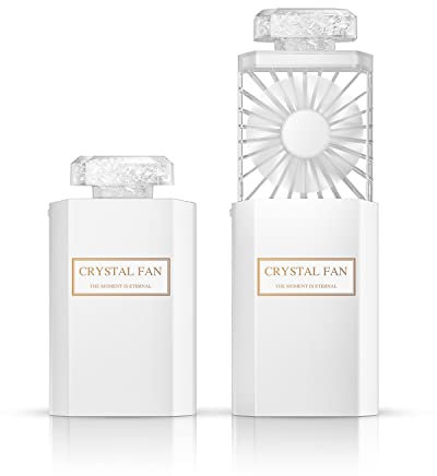 Mini Handheld Fan, Portable Hand Fan, Rechargeable Fan Powerful Airflow Pull-out of 3 Speed, Desk Fan Gifts for Women, Compatible for Outdoor Queue Office White