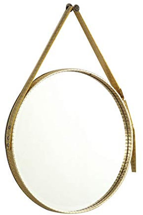 DERBUT Espejo de tocador Espejos de Pared Redondos para Sala de Estar, cinturón Espejo Decorativo Espejo de Lavabo Espejo Redondo Espejo de baño montado en la Pared para Pasillo Espejo de Belleza