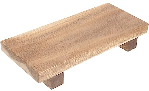 Angoily Wood Pedestal Stand - Farmhouse Bathroom & Kitchen Display Stool - Sink Soap Tray & Sponge Holder - Candle & Plant Tray for Living Room