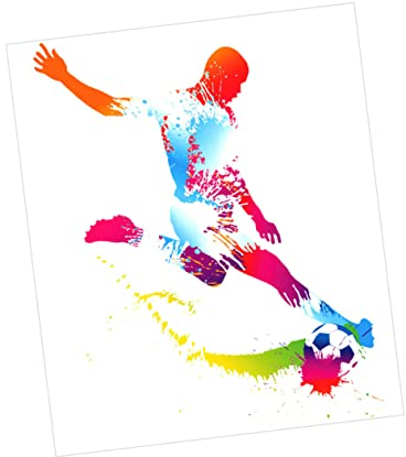 Housoutil Fußball-wanda Kleber Spielen Fußball-wandaufkleber Wandtattoos Für Jungenzimmer Fußball-kunstmalerei Fußballplakat Fußball Wandtattoos Jumpman Kinderzimmer 3d Flipchart Pvc