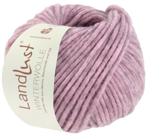 LANA GROSSA Landlust Winterwolle | Soffilo mit Yakfasern | Handstrickgarn aus 50% Schurwolle (Merino), 35% Baumwolle & 15% Yak | 50g Wolle zum Stricken & Häkeln | 70m Garn FB28