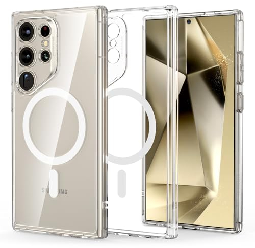 ESR Custodia per Samsung Galaxy S24 Ultra, Compatibile con MagSafe, Cover magnetica, Protezione di grado militare, Resistente all’ingiallimento, Serie Classic, Trasparente