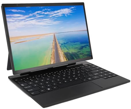Annadue 2 in 1 Laptop, 14 Zoll IPS 2,2K Laptop mit Magnetischer Levitation Tastatur mit Hintergrundbeleuchtung für Studenten, 16 GB +
