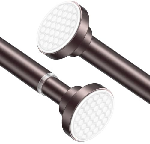 AIZESI Small Shower Curtain Pole 28-48 Inch, 1pcs Shower Curtain Pole 1 Inch Diameter Brass Adjustable Non-Drilling, Non-Slip, Anti-Rust Adjustable Curtain Rod