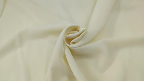 Stoff-Kollektion - Chiffon Stoff Meterware aus Polyester - Feinfaseriger Chiffonstoff, leuchtende Farben & 150cm breit – Ideal zum Nähen, für Bekleidung, als Dekostoff etc. - Creme
