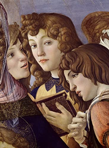IPLUPJDY Bilder Moderne Bilder Moderne Druck Leinwand Malerei Engel der Lady Della Melagrana, Detail von Sandro Botticelli für Wanddekoration60x90cm