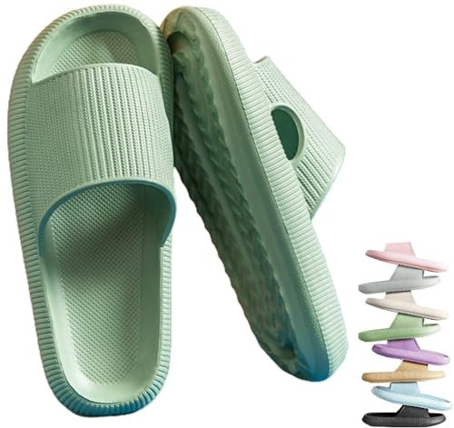 VEXITO Ciabatte Nuvola Donna Estive Scarpe Mare Uomo Pantofole Antiodore Morbide Casa Eva Sandali Spiaggia Piscina Gomma Ortopediche Plastica Verde Gr. 46-47