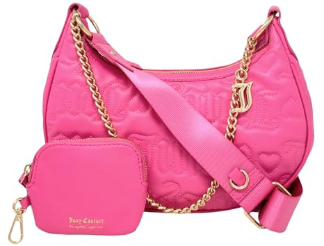 Juicy Couture Damen Puff Half Moon Crossbody Tasche mit Beutel, Juicy Pink, Einheitsgröße