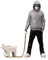 Banksy-Skulptur „EIN Trendiger Mann, Der Mit Hunden Spielt“, Banksy-Street-Art-Replik Moderne Statue Modisches Spielzeug Kunstskulpturen Und Ornamente for Wohnzimmer Büro Schreibtisch(E)