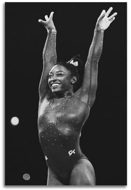 Simone Biles Dekoratives Gemälde, Schauspieler, Stern, Sportler, dekoratives Poster, Leinwanddekoration, Druck, Ölgemälde, Rap-Stern, Wohnzimmer, Heimdekoration, 30 x 45 cm, ungerahmter Stil 9