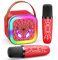 Spider Système audio LED pour enfants : mini microphone de karaoké pour enfants de 4, 5, 6, 7, 8, 9, 10, 11 ans, garçons et filles, cadeaux d'anniversaire, haut-parleur Bluetooth avec 2 micros sans