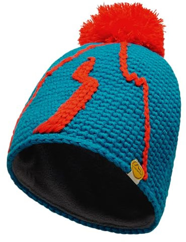 LA SPORTIVA Herren Damen Mütze Skimütze Strickmütze Bommelmütze Dorado Beanie, Farbe:Hellblau, Größe:S/M, Artikel:-614322 Tropic Blue/Cherry Tomato