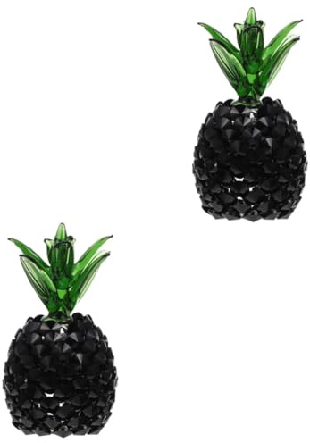 Cabilock 2 Stück Schwarze Kristall Ananas Hawaii Dekoration Mini Figur Für Zuhause Ananas Modell Spielzeug Hawaiianische Obst Ornamente Heimdekoration Haushaltsdekoration Für Büro