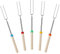 5 Pack Marshmallow Toasting Forks Kit, Extendable Stainless Steel Smores Sticks for Fire Pit, BBQ and Campfire, Outdoor Campfire Accessories for Roasting Marshmallows and Hot Dogs