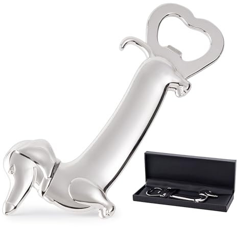 Unique Dachshund Sausage Dog Bottle Opener Beer Opener,Funny Novelty Cute Wiener Dog Doxie Gifts,Unique Birthday Beer Gifts Ideas,Silver