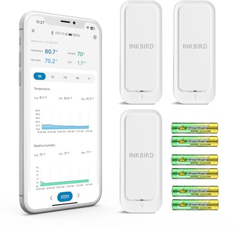 INKBIRD ITH-11-B Bluetooth Temperatur-Feuchtigkeitssensor, 2 Jahre Datenspeicherung und -export