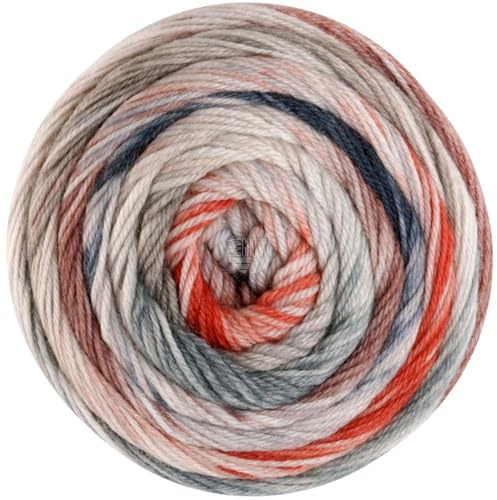 LANA GROSSA Meilenweit 100 Dusk | Sockenklassiker, bedruckt und waschmaschinenfest | Handstrickgarn aus 80% Schurwolle (Merino) & 20% Polyamid | 100g Wolle zum Stricken & Häkeln | 400m Garn FB6208