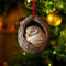 Tier Weihnachten Ornament, Eule Christbaumschmuck, Weihnachtsbaum Tiermuster 2D Acryl Ornament, Waldtier Dekoration für Weihnachtsbaum (C)