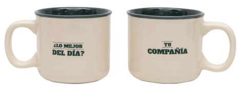 Mr. Wonderful Mr.Wonderful-Set de 2 tazas espresso para compartir y sonreír-¿Lo mejor del día Tu compañía, multicolor (2505050543W0ESP)
