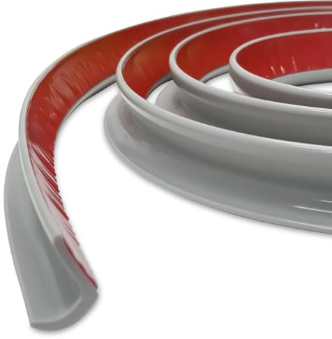 J Shape RV Regenrinne, Selbstklebende Rückseite, Regenrinnen Geeignet für alle Arten von Autos, LKWs, Wohnmobilen und Yachten (Grau, 5M)