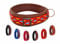 BUDDYPACK | Hundehalsband Extra-Breit und Weich Gepolstert | Für Kleine, Mittlere und Große Hunde (Rot-Bunt auf Braun, S/M (41-46 cm))