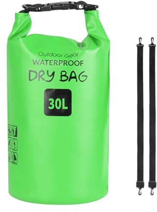 Cyni Wasserdichte Trockentasche, schwimmende Wassersäcke, tragbar, faltbar, Strandaufbewahrung, Schwimmtasche, Schwimmtasche, trockene Ausrüstungstasche, Grasgrün, 30 l