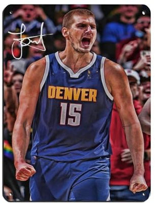 ocvdfss Nikola Jokic Poster, 1 Blechschild, Vintage, Metall, Pub, Club, Café, Bar, Zuhause, Wandkunst, Dekoration, Poster, Retro, 30 x 40 cm