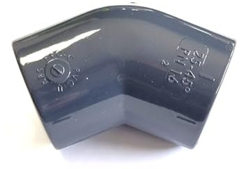 PVC Fitting Poolfitting Gewindefittings | alle Sorten | Kunststoff PE - Winkel T-Stück 90 Grad IG - AG 50mm Poolverrohrung Rückschlagventil Kugelhahn (45° Winkel, 32mm)