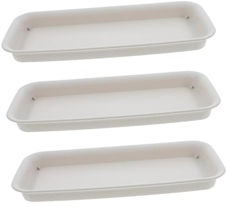 Milisten 3 Piezas Bandeja De Maceta Platillos De Maceta Jardineras para Plantas De Interior Bandejas De Goteo para Macetas Base De Maceta De Plastico Bandeja De Jardín Páginas Beige