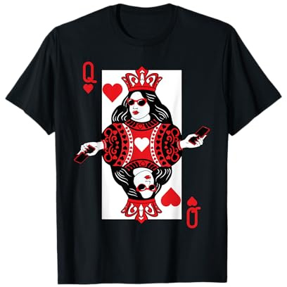 Herzkönigin Kostüm Poker Spielkarte Casino Halloween T-Shirt