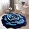 Treer Alfombras de Cocina Antideslizantes y Lavables Modernas, Alfombra de Pasillo Diatomita Absorbente Tapete Corredor Antifatiga para Pasillo de Salón, Comedor (100 * 100cm,Fiori azzurro)