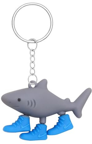 EOAMGO Porte-clés décoratif en forme de cerveau, jouet amusant Tralalero Tralala imprimé en 3D, requin dans des baskets AI Brainrot Animaux Figurines