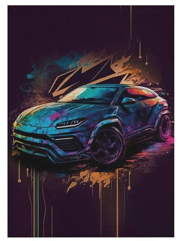 Sportwagen-Puzzle Für Erwachsene, 300 Teile, Holzpuzzle, Kinderpuzzle, Dekompressionsspiel, Spielzeugpuzzle 42×30cm