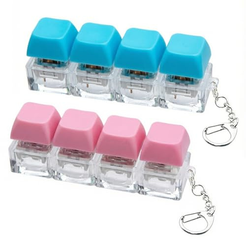 YIPFEN 2 pezzi Tastiera portachiavi, Clicker pulsante tastiera portachiavi, gadget portachiavi con tastiera, tastiera portachiavi per regalo, decorazione colorato (Multicolore)