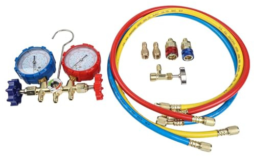 Lecreatekit Set Manometri Diagnostici Aria Condizionata 3 Vie AC 9 pcs