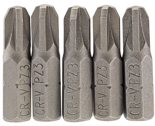 Draper 64016 No.3 1/4 Hex PZ Type Insert Bit 25mm Long (5 Piece)