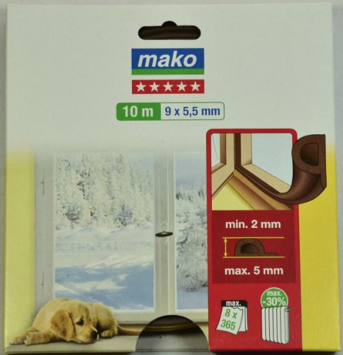 10 m Fensterdichtung Türdichtung P-Profil braun Gummidichtung Dichtung