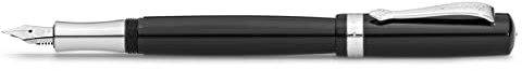 Kaweco STUDENT Füllhalter Schwarz I Premium Füllfederhalter für Tintenpatronen mit hochwertiger Stahlfeder I Nostalgischer Luxus Füller 16 cm I Federbreite: EF (Extra Fein)