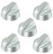 Drehknopf von Spares2go, für Siemens Herd-/Backofen-Kombinationen, Herde und Kochfelder, 1-6 Stück plus Adapter, silberfarben Pack Quantity: 5