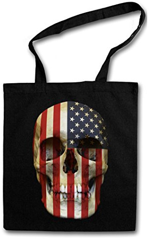 Urban Backwoods Usa Stars & Stripes Skull Flag Hipster Bag Beutel Stofftasche Einkaufstasche
