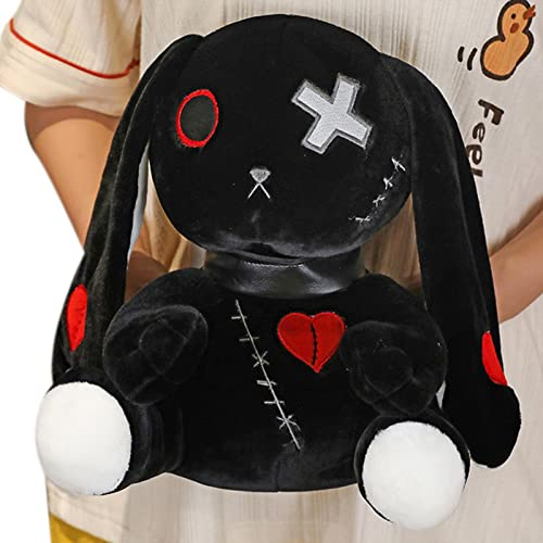 Vigcebit Halloween Kaninchen Plüschtier,Ausgestopftes Tier-Kaninchen-Spielzeug - Halloween Bunny Plüsch Weiß/Pink/Schwarz Häschen Kuscheltiere für Alter 14+