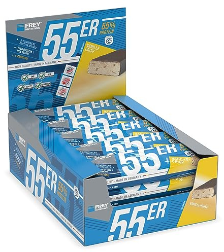 Frey Nutrition 55er Proteinriegel Vanille-Crisp, 1er Pack (1 x 1000 g)
