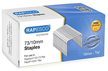 Rapesco 1260 Type 73/10 mm Galvanised Heavy Duty Staples, Pack of 2000