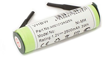 vhbw NiMH Battery 2500mAh (1.2V) for Braun Precision Cleaner, Profeesional Care, Sensitive Toothbrush