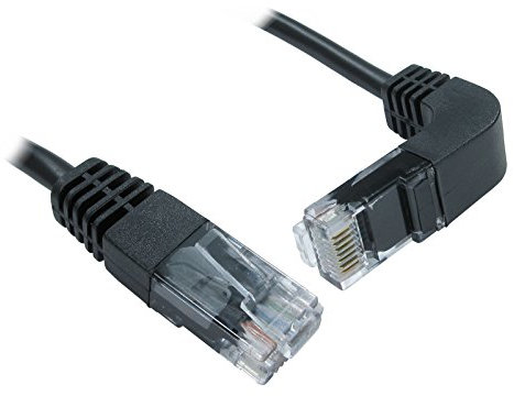CAT5e Cobre RJ45 Recto a Derecho ángulo Clavija Down Ethernet Red Cable 3 m [3 metros/3m]