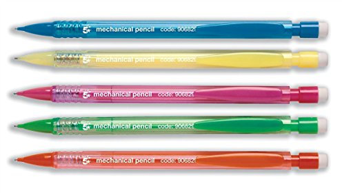 5 Star Porte-mine rétractable jetable 3 x mine 0,7 mm Couleurs assorties Lot de 10