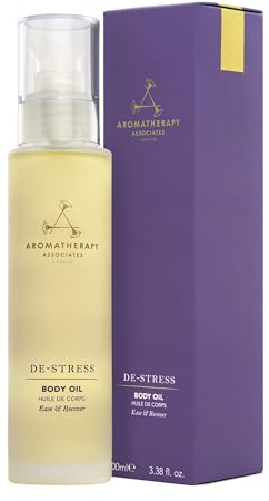 Aromatherapy Associates De-stress Body Oil 100ml, Destress Muscle After Gym, Infused With Arnica Montana Flower Extract, Rosemary And Exceptional Benefits Of Ginger, Natural Ingredients