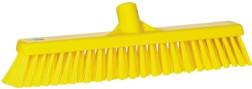 Vikan - Hygiène - Balai combiné - Fibres dures/douces - Jaune