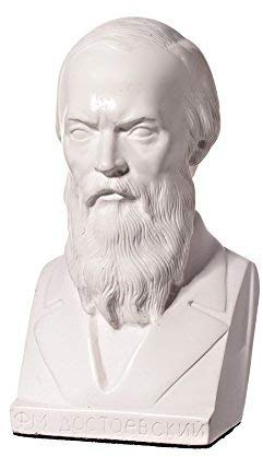 danila-souvenirs russischer Schriftsteller Fjodor Dostojewski Marmor Büste Statue Skulptur 14 cm weiß