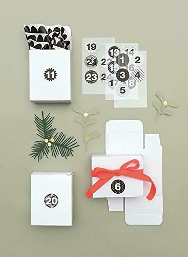 Adventskalender Boxen Weiss, 24 Stück: 24 Boxen à 4 x 8 x 10 cm